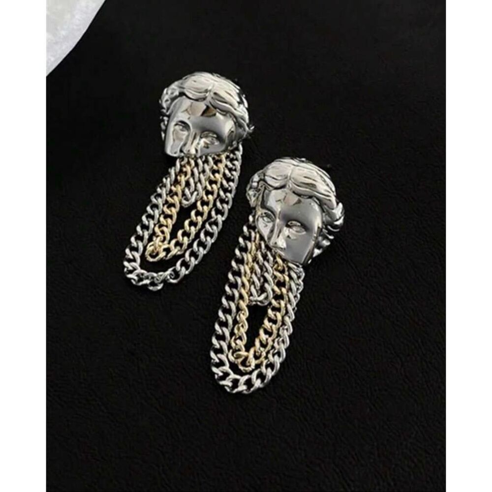 Grecian Inspired Face Chain Earrings
